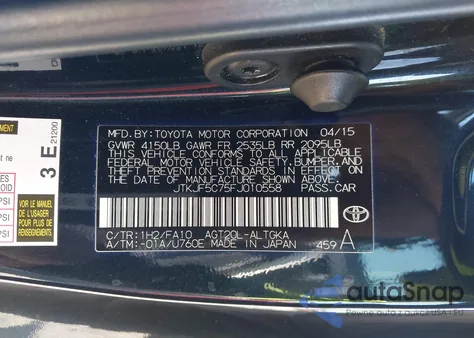 2015 Scion Tc z USA, uszkodzony, nr VIN JTKJF5C75FJ010558